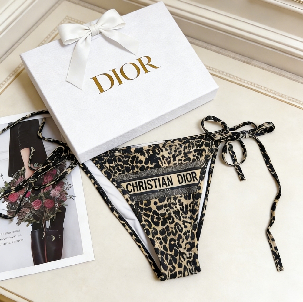 Dior Leopard Print Triangle Bikini Set - Picture 6 of 6